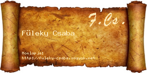 Füleky Csaba névjegykártya